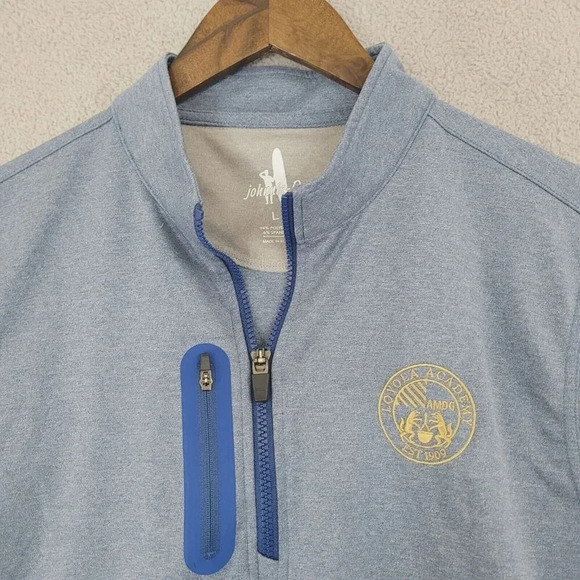 Johnnie-O Men's Loyola Academy Sleeveless Quarter-Zip Pullover Vest L Blue 21PT - Picture 4 of 6